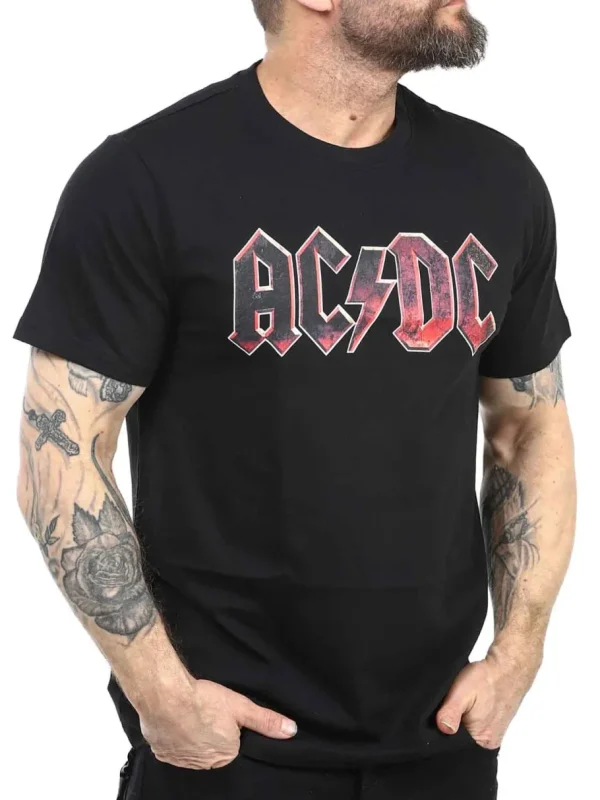 ACDC Distressed Logo T-Shirt - Sort^Urban Classics Discount