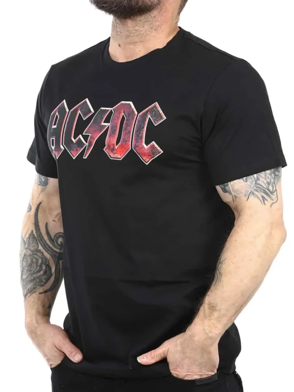 ACDC Distressed Logo T-Shirt - Sort^Urban Classics Discount