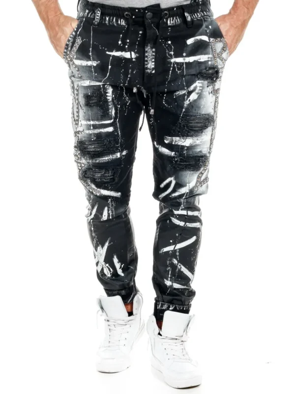 Ahti Slim Fit Jeans - Sort/Hvid^Kingz Fashion