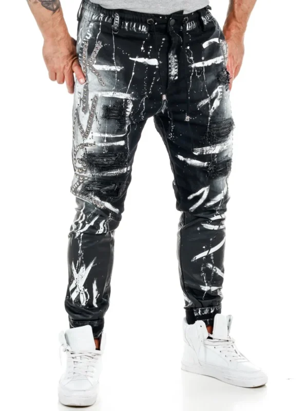 Ahti Slim Fit Jeans - Sort/Hvid^Kingz Fashion
