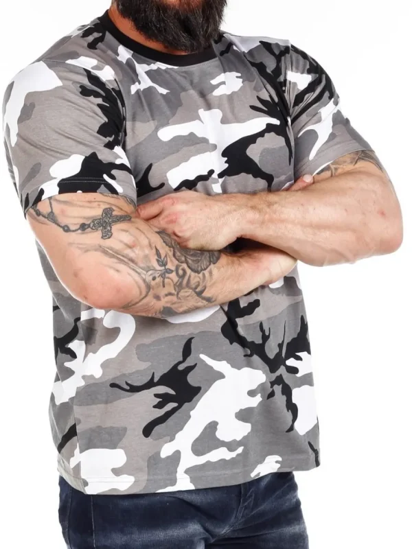 Army T-shirt - Sort/Hvid/Grå^Brandit Discount