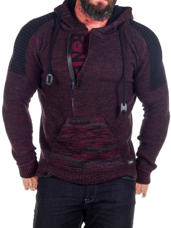 Artemis Hoodie - Vinrød/Sort^Rusty Neal Outlet