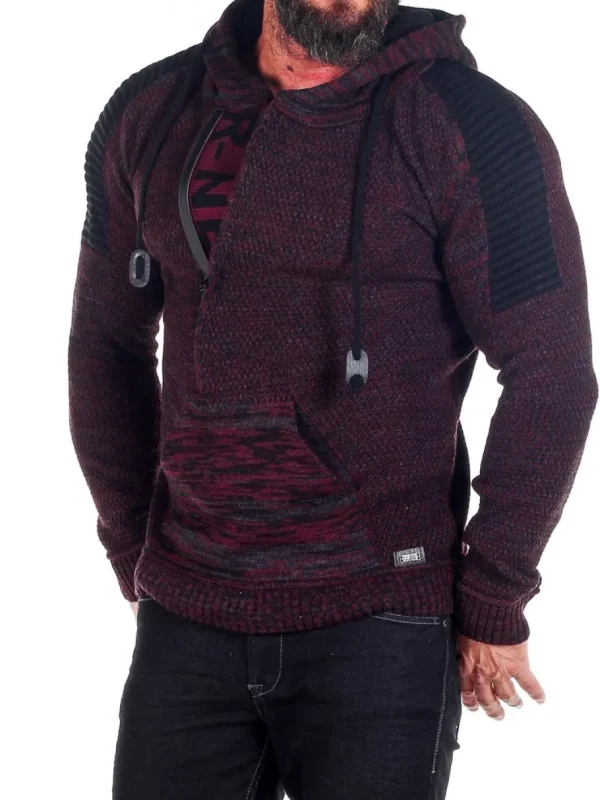 Artemis Hoodie - Vinrød/Sort^Rusty Neal Outlet