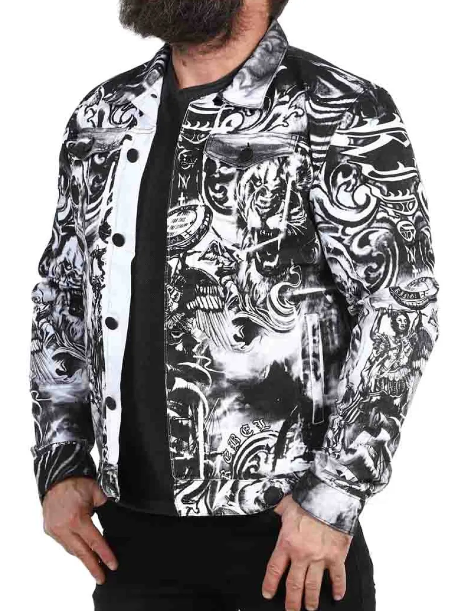 aylaxi_kingz_jeansjakke___4.webp Aylaxi Jeansjakke - Hvid/Sort^Kingz Clearance
