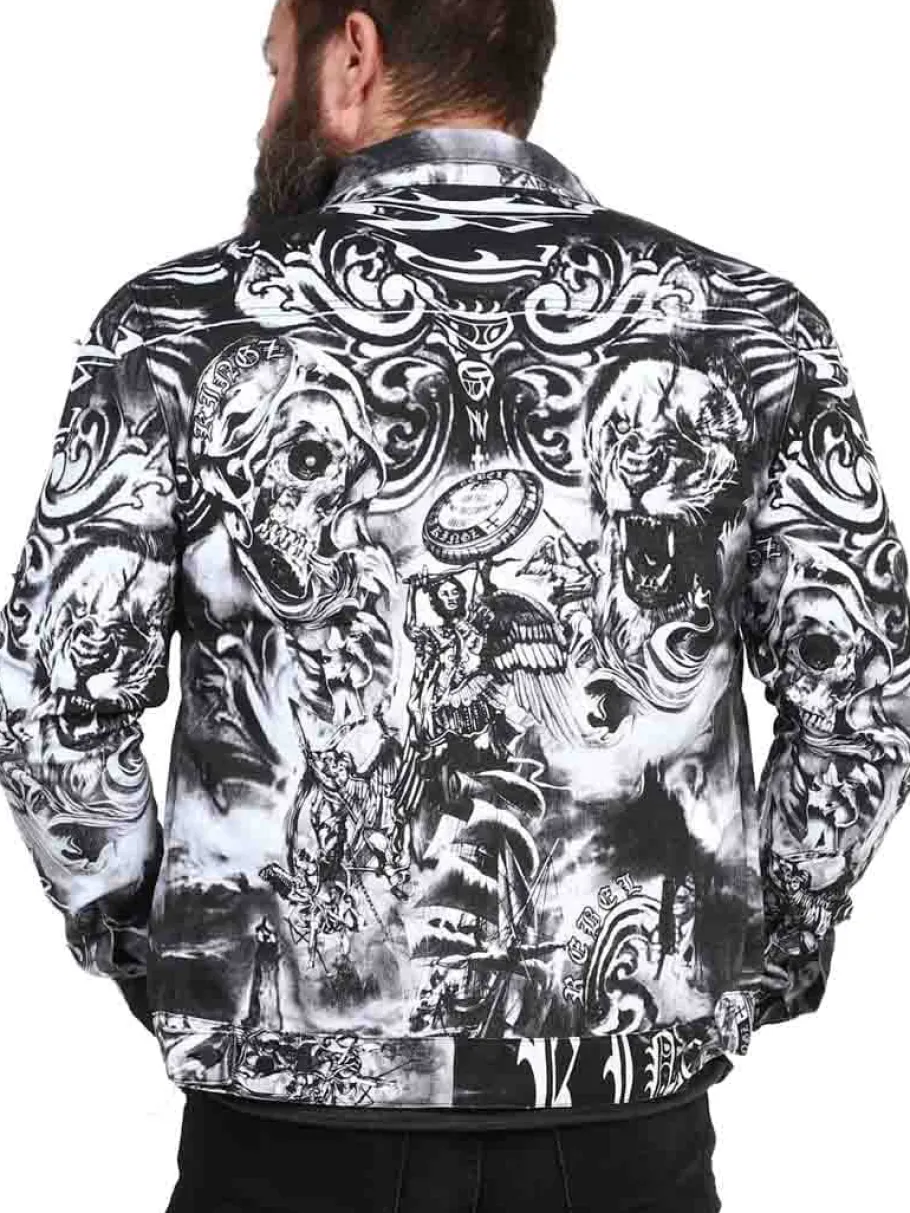 aylaxi_kingz_jeansjakke___8.webp Aylaxi Jeansjakke - Hvid/Sort^Kingz Clearance