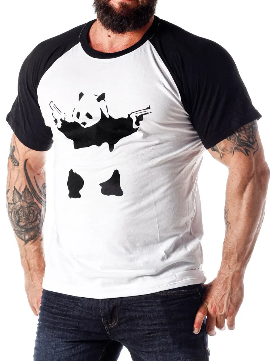 banksys_graffiti_panda_ts_1.webp Banksy´s Graffiti Panda T-shirt - Hvid/Sort^Urban Classic Hot