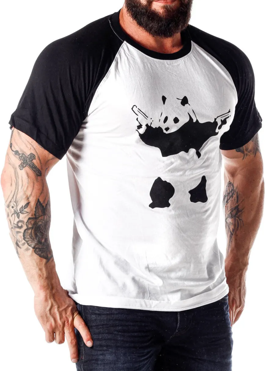 banksys_graffiti_panda_ts_3.webp Banksy´s Graffiti Panda T-shirt - Hvid/Sort^Urban Classic Hot