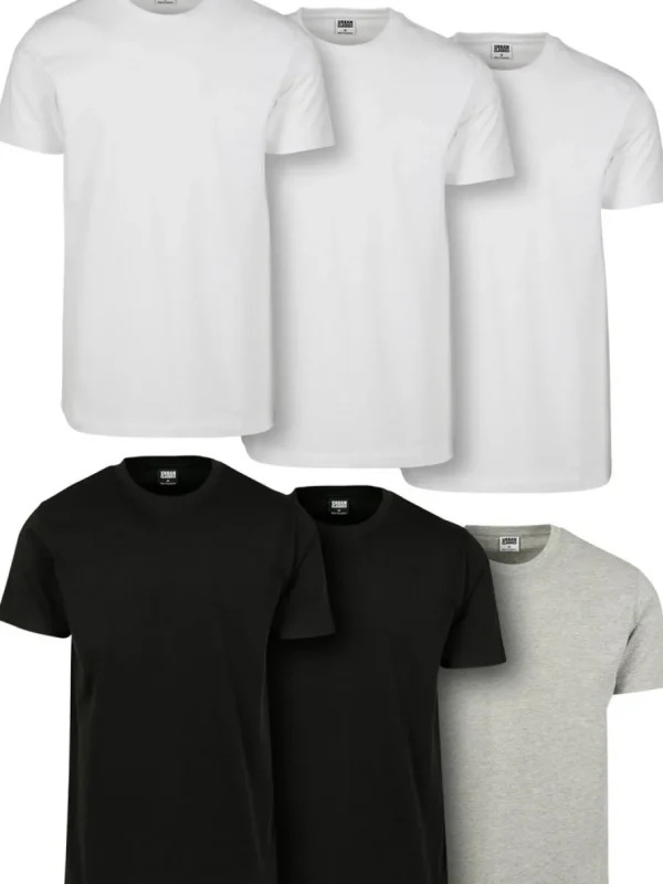 Basic T-shirts 6-Pak - Sort/Hvid/Grå^Urban Classics Sale