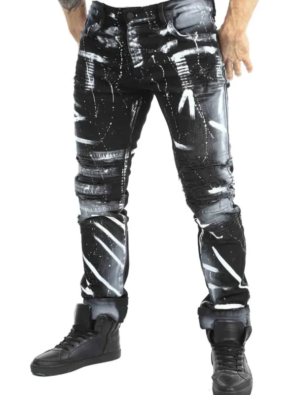 Beneli Jeans - Sort/Hvid^Kingz Outlet