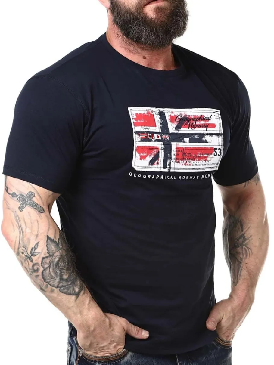 bizau_geo_norway_tshirt___1-2.webp Bizau Geo Norway T-shirt - Mørkeblå^Geographical Norway Hot