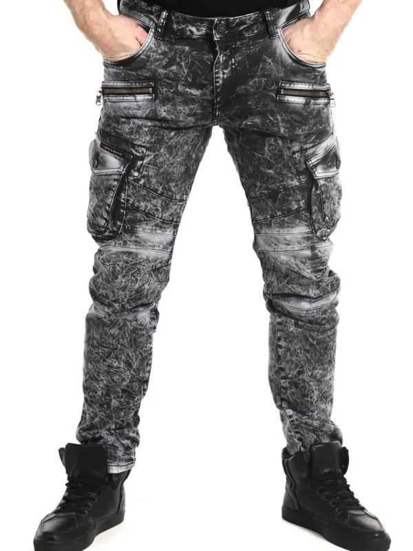 Blizzard Command Cargo Jeans - Washed Black - Washed Black^Cipo & Baxx Clearance