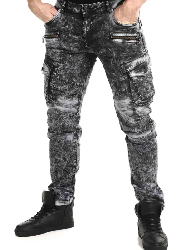 Blizzard Command Cargo Jeans - Washed Black - Washed Black^Cipo & Baxx Clearance