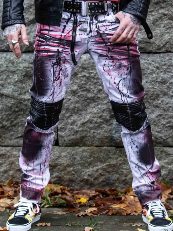 Bolted Jeans - Hvid/Rød^Kingz Outlet
