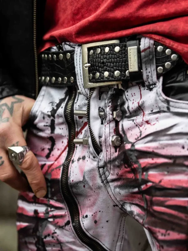 Bolted Jeans - Hvid/Rød^Kingz Outlet
