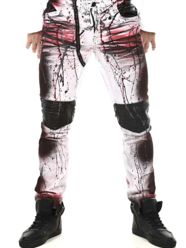 Bolted Jeans - Hvid/Rød^Kingz Outlet
