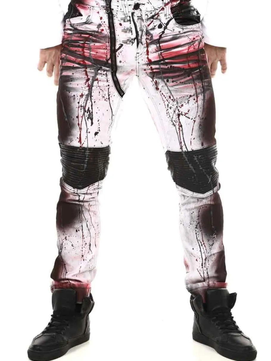 bolted_kingz_jeans__hvidr_3.webp Bolted Jeans - Hvid/Rød^Kingz Outlet