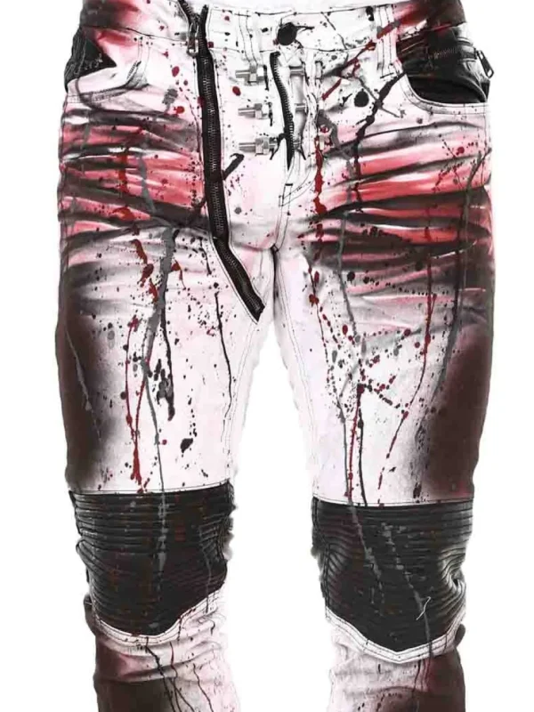 Bolted Jeans - Hvid/Rød^Kingz Outlet