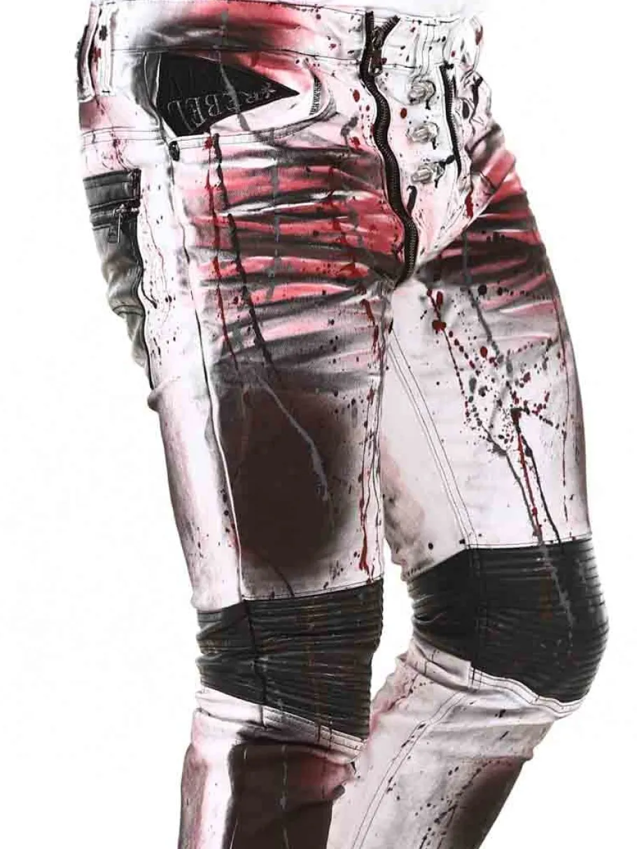 bolted_kingz_jeans__hvidr_5.webp Bolted Jeans - Hvid/Rød^Kingz Outlet