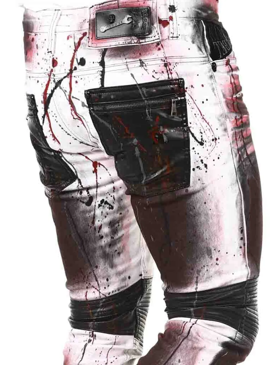 bolted_kingz_jeans__hvidr_6.webp Bolted Jeans - Hvid/Rød^Kingz Outlet