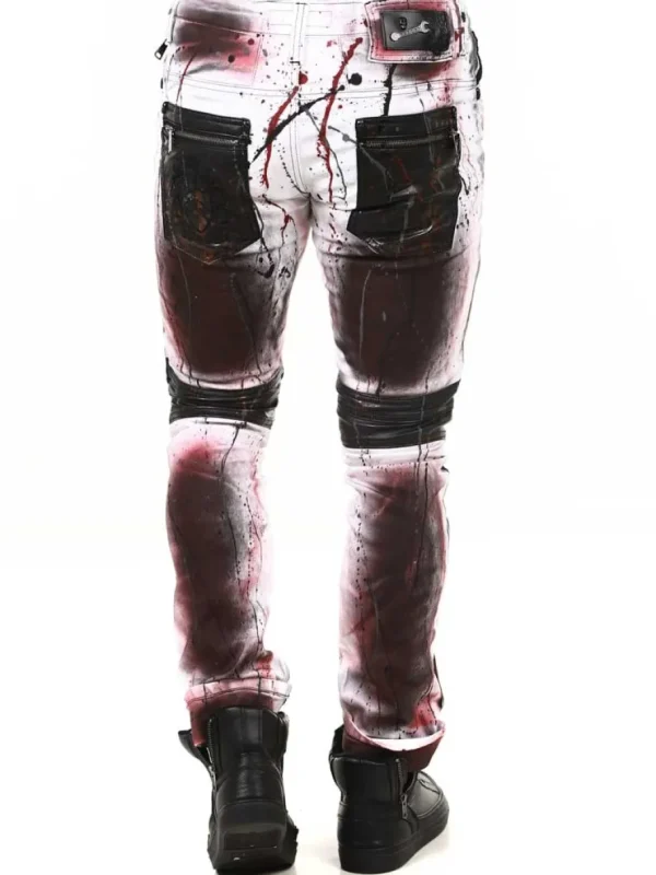 Bolted Jeans - Hvid/Rød^Kingz Outlet