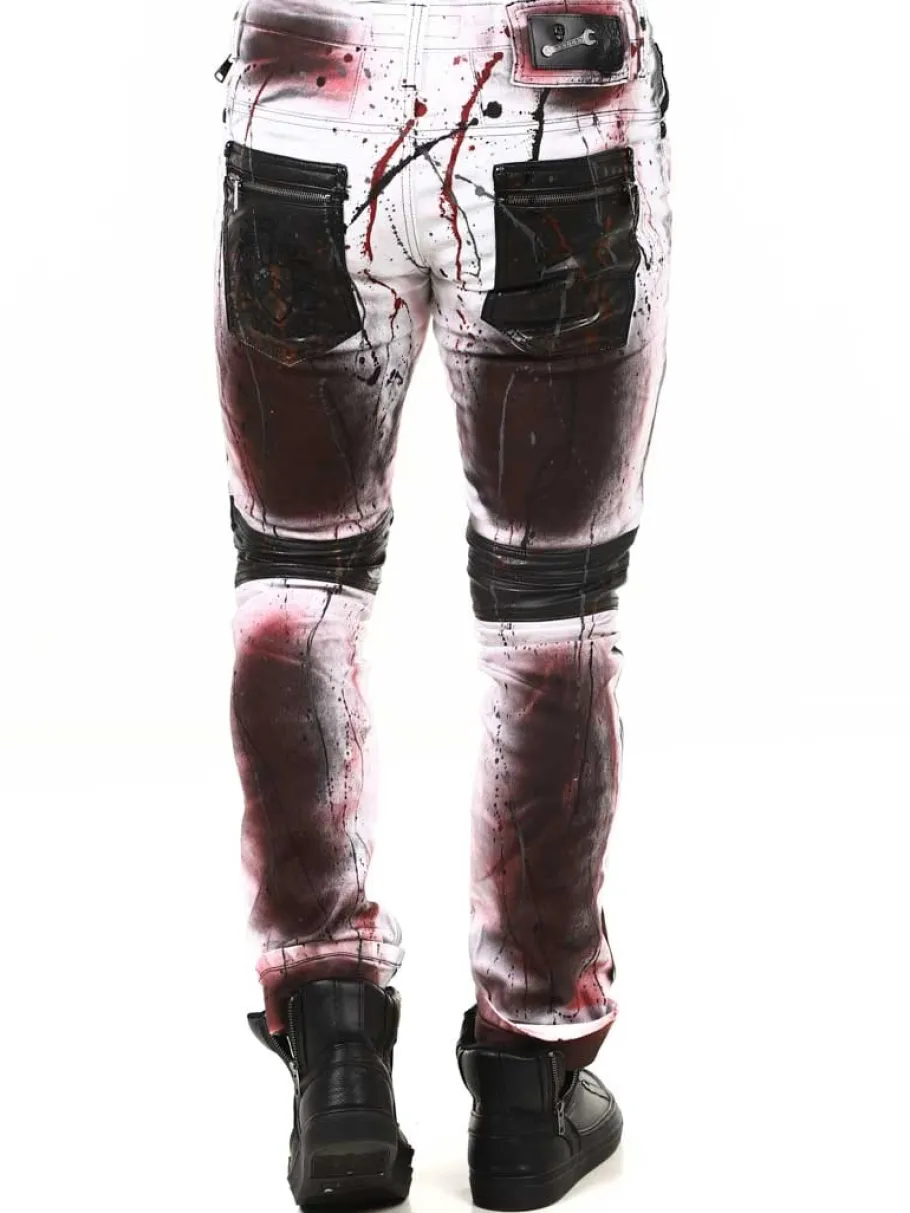 bolted_kingz_jeans__hvidr_7.webp Bolted Jeans - Hvid/Rød^Kingz Outlet