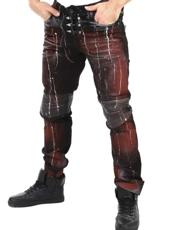 Bolted Jeans - Sort/Rød^Kingz Clearance