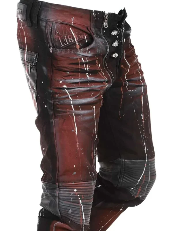 Bolted Jeans - Sort/Rød^Kingz Clearance