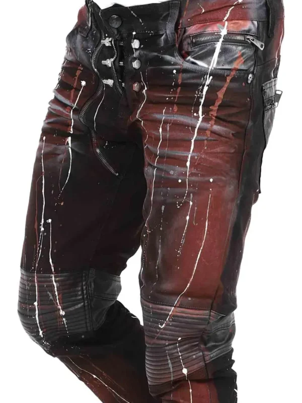 Bolted Jeans - Sort/Rød^Kingz Clearance