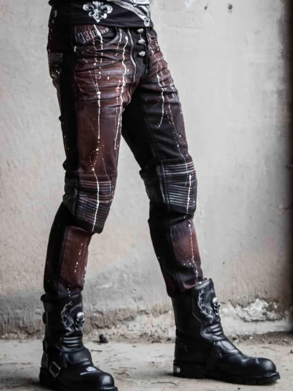 Bolted Jeans - Sort/Rød^Kingz Clearance