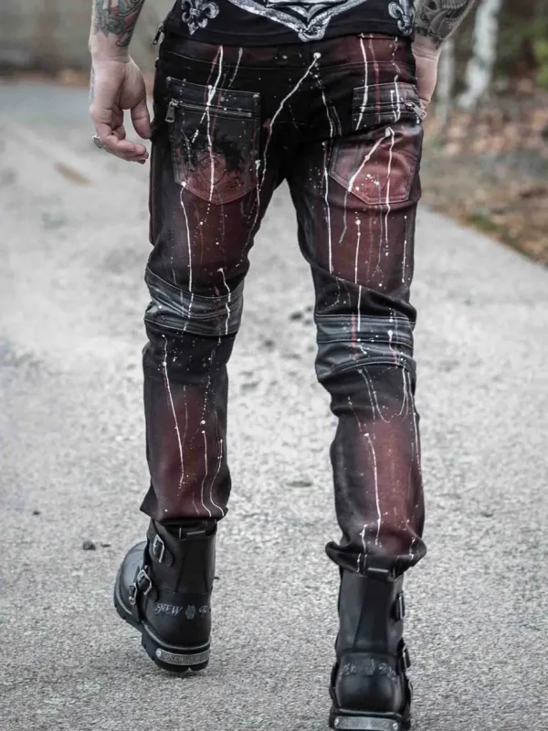 Bolted Jeans - Sort/Rød^Kingz Clearance