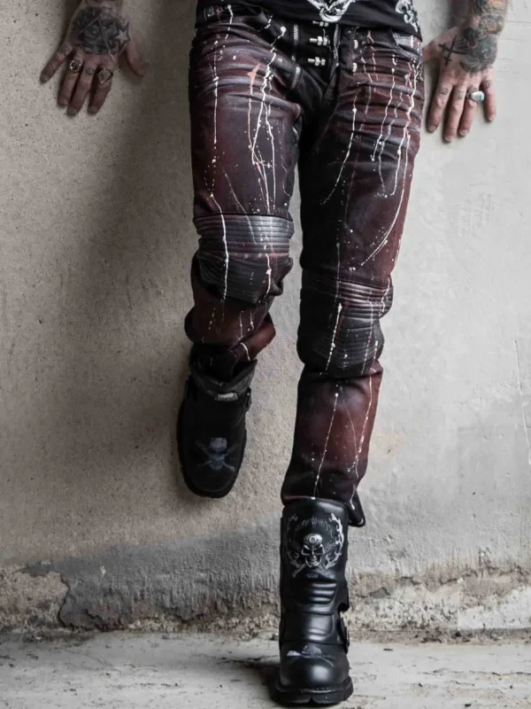 Bolted Jeans - Sort/Rød^Kingz Clearance