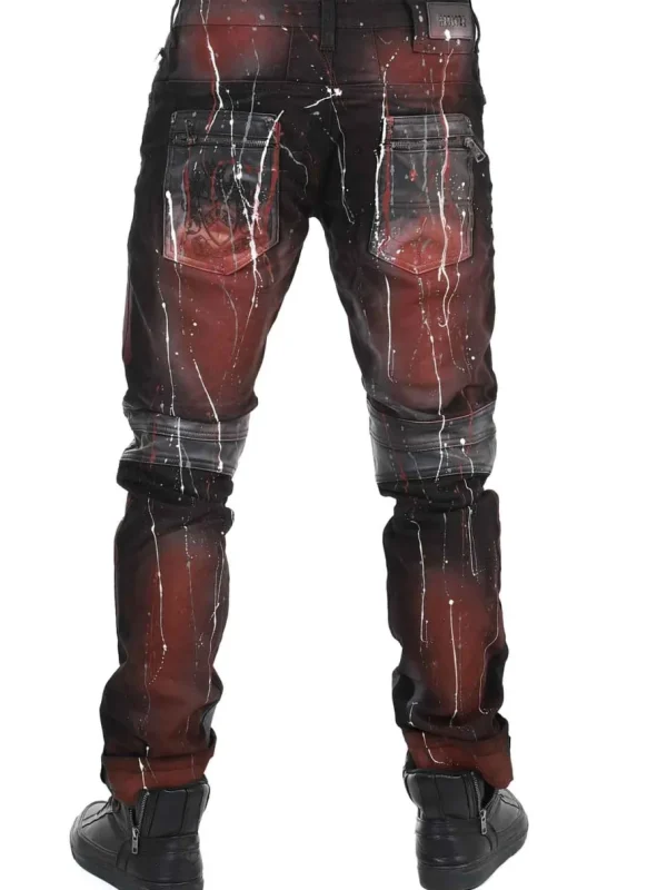 Bolted Jeans - Sort/Rød^Kingz Clearance