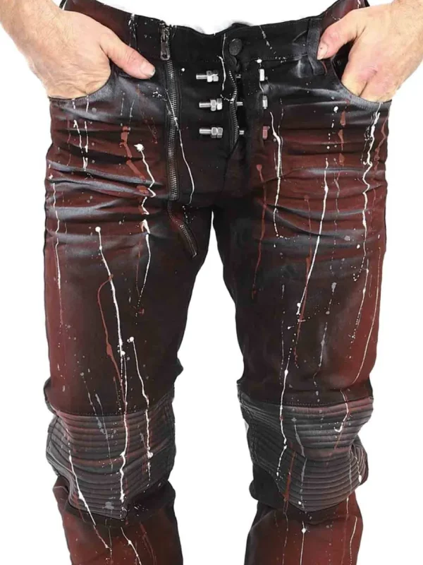 Bolted Jeans - Sort/Rød^Kingz Clearance