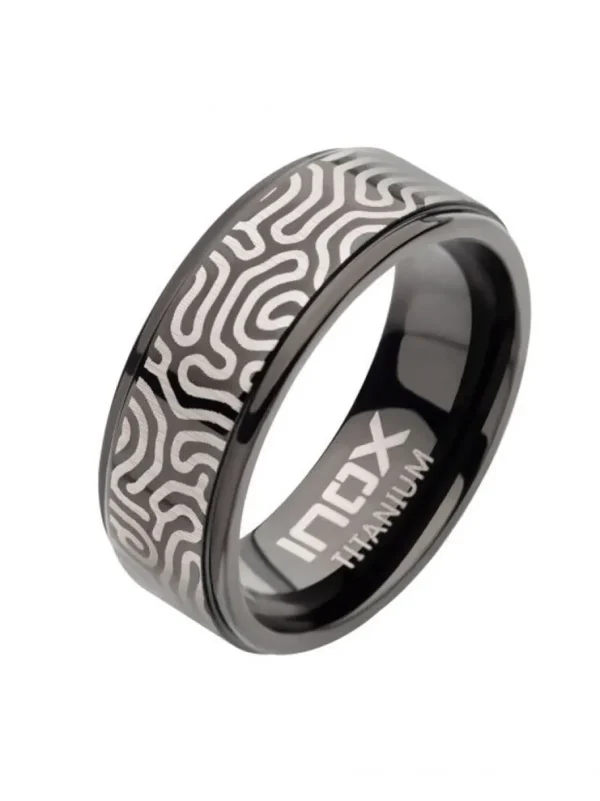 Brain Coral Ring - Sølv/Sort^Inox Clearance