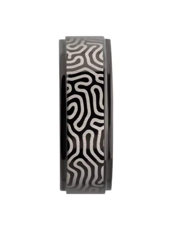 Brain Coral Ring - Sølv/Sort^Inox Clearance