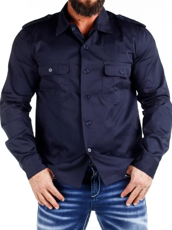 Docks Skjorte - Navy^Brandit Discount