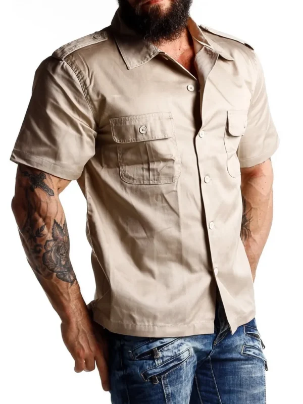 Docs Kortærmet Skjorte - Beige^Brandit Outlet