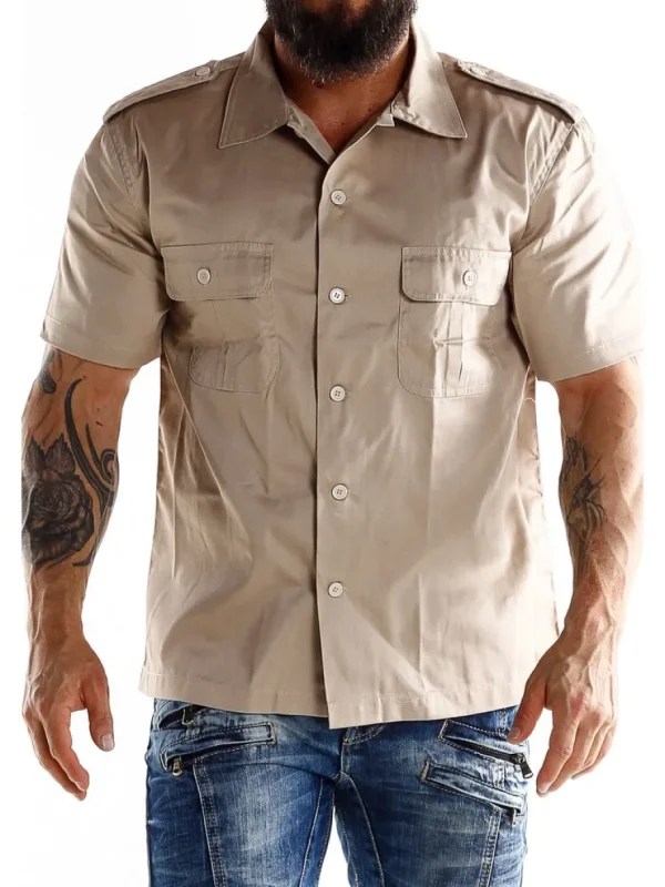 Docs Kortærmet Skjorte - Beige^Brandit Outlet