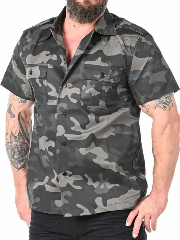 Docs Kortærmet Skjorte - Dark Camo^Brandit Outlet