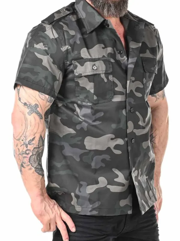 Docs Kortærmet Skjorte - Dark Camo^Brandit Outlet