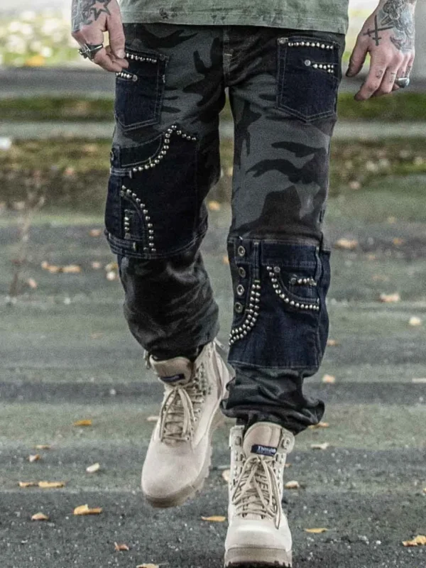 Exine Jeans - Camo/Blå^Kingz Outlet