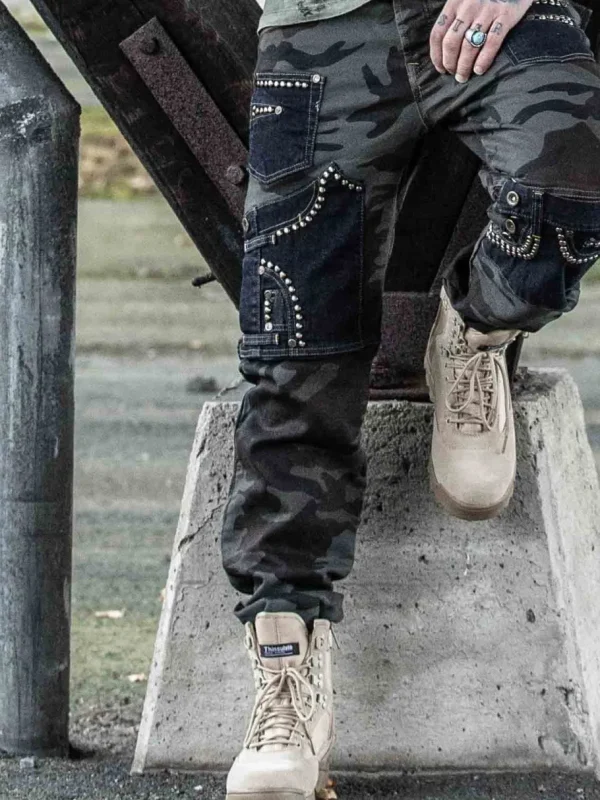 Exine Jeans - Camo/Blå^Kingz Outlet