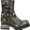 Flame Skull Boots - Dirty Black^New Rock New
