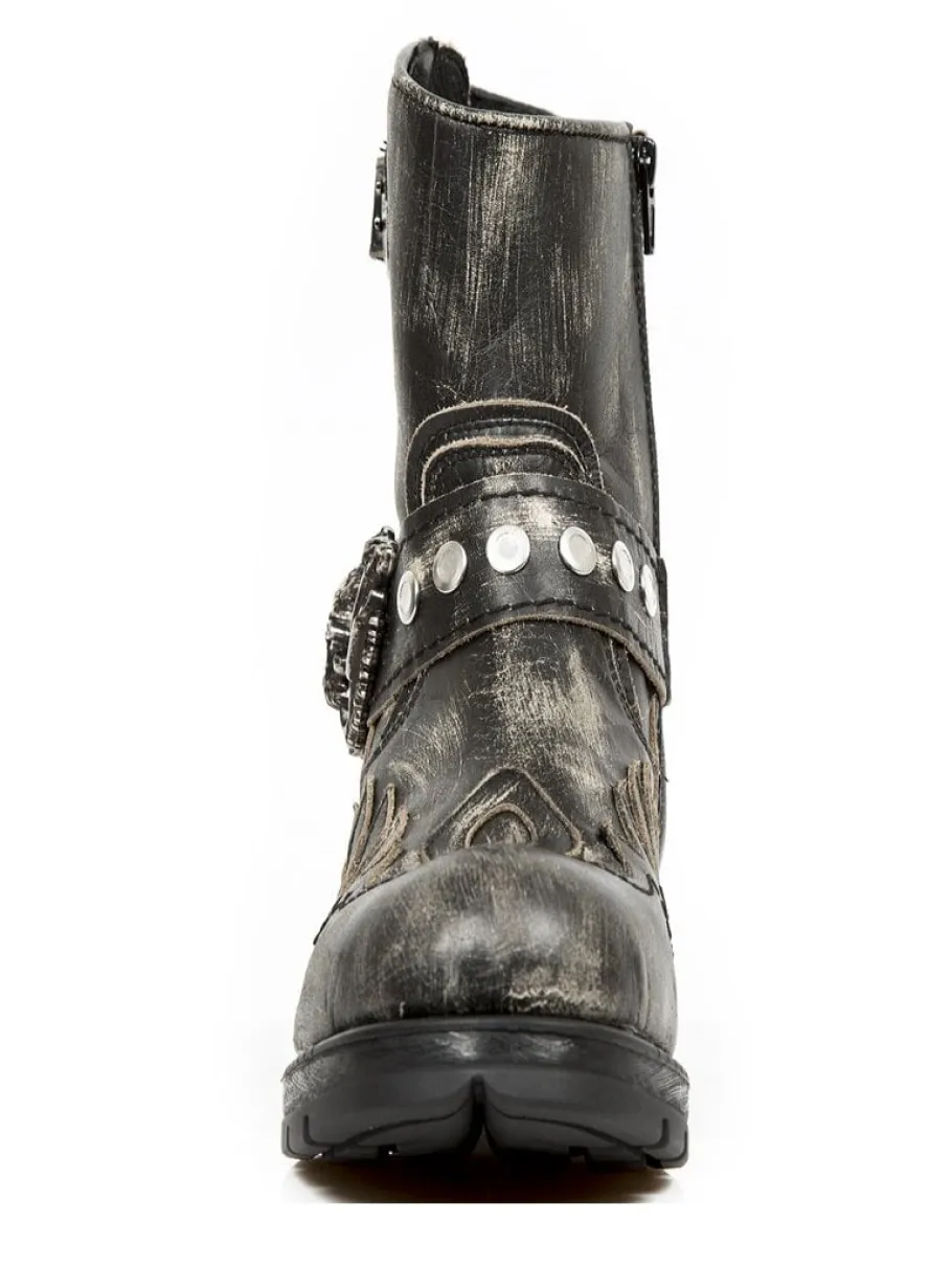 flame_skull_new_rock_boot_1.webp Flame Skull Boots - Dirty Black^New Rock New