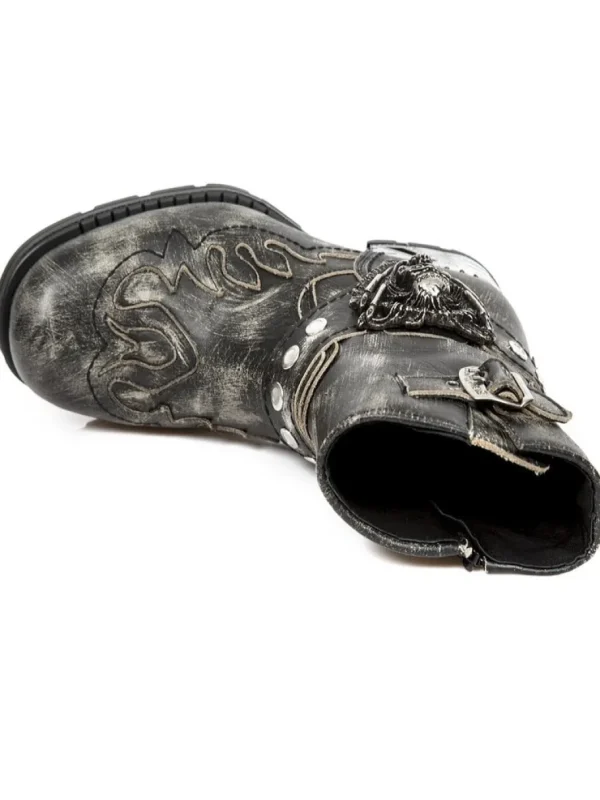 Flame Skull Boots - Dirty Black^New Rock New