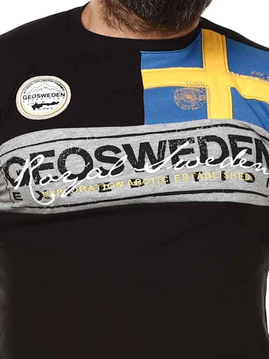 fresco_sweden_tshirt__sor_1.webp Fresco Sweden T-shirt - Sort^Geographical Norway Clearance