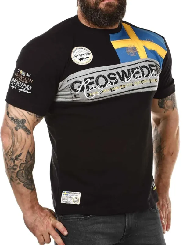 Fresco Sweden T-shirt - Sort^Geographical Norway Clearance