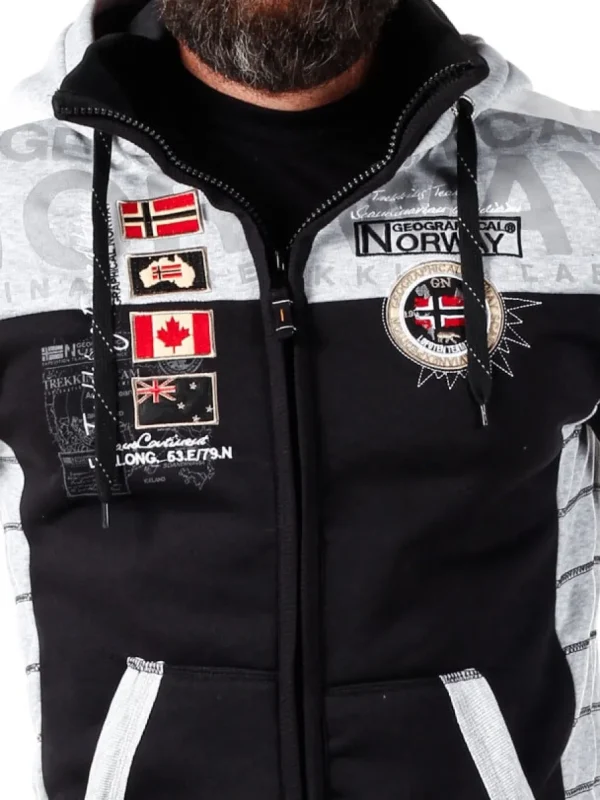 Geday Geo Norway Hoodie - Sort^Geographical Norway Discount