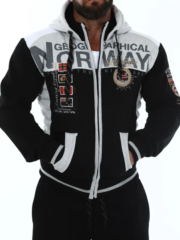 Geday Geo Norway Hoodie - Sort^Geographical Norway Discount