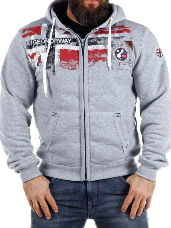 Genox Geo Norway Zip Hoodie - Grå^Geographical Norway Best